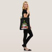 Drie beagles kerstmis met kerstboom tote bag (Op model)
