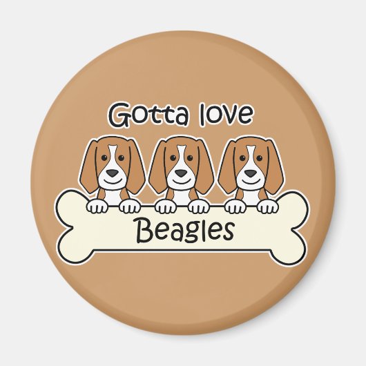 Drie Beagles Magneet (Voorkant)