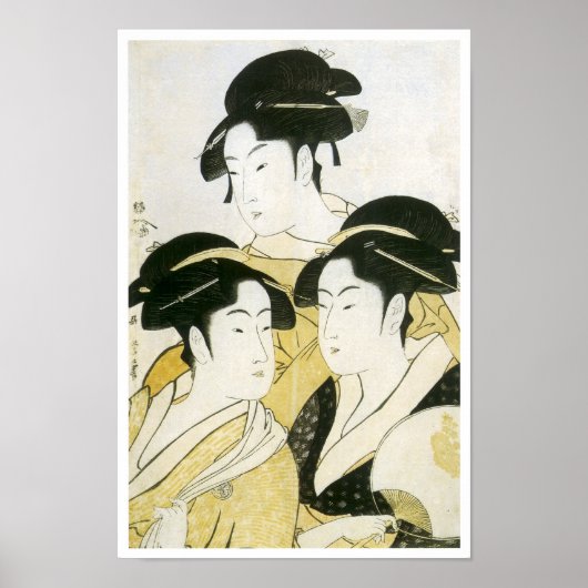 Drie Beauties, Utamaro, jaren 1790 Poster (Voorkant)