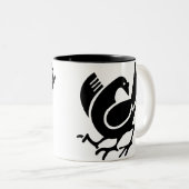 Drie bedekte rij tweekleurige koffiemok (Voorkant rechts)