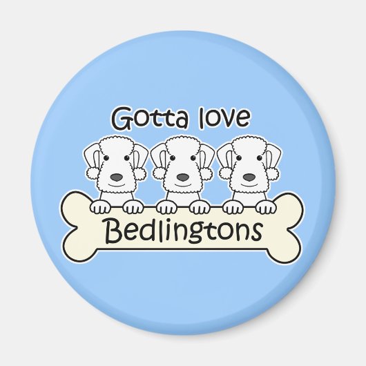 Drie Bedlington Terriers Magneet (Voorkant)