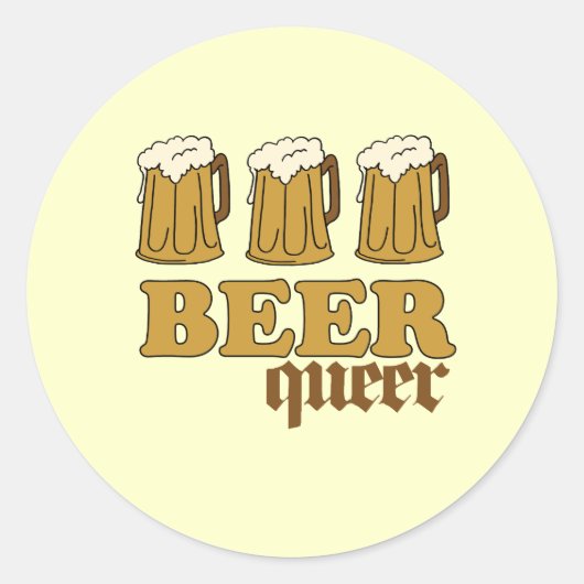 Drie Beer Queer Ronde Sticker (Voorkant)