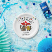 DRIE BEERS CHEERS Kerstmis Papieren Bordje (Feest)