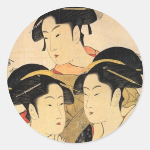 Drie bekende schoonheden Japanse kunst Sticker