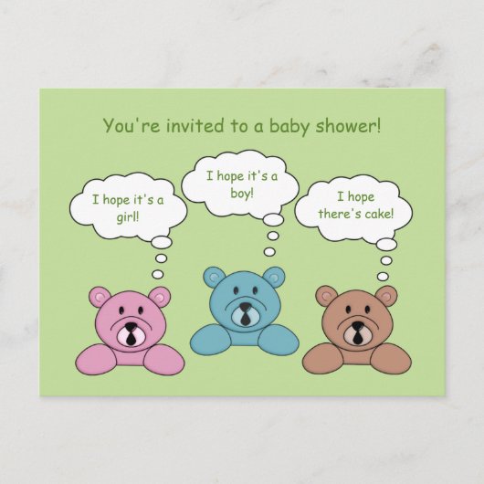 Drie Beren Baby shower Uitnodiging Briefkaart (Voorkant)