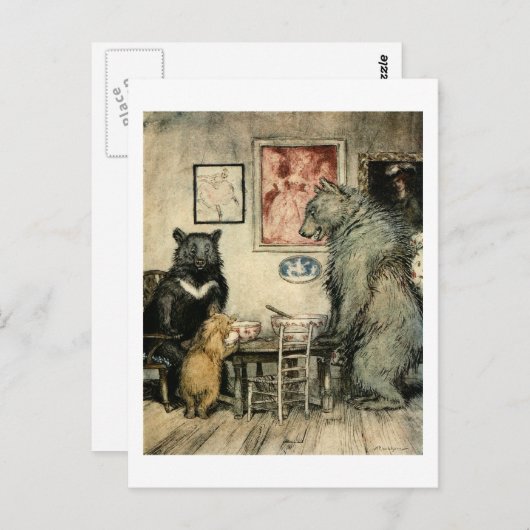 Drie Beren Briefkaart (Voorkant / Achterkant)