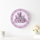 Drie beren genummerde ronde acryl wandklok (Huis)