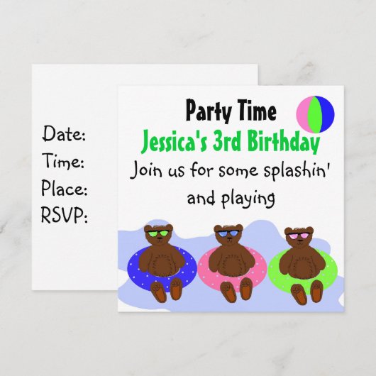 Drie Beren Partij Kaart (Voorkant / Achterkant)