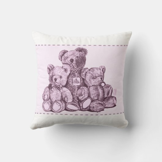 Drie Beren Roze Sierkussen (Achterkant)