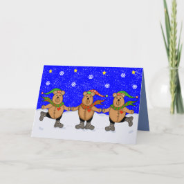 Drie Beren voor Kerstmis Feestdagen Kaart