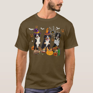 Drie Bernese Mountain Dogs Mummy Witch Scary Pump T-shirt