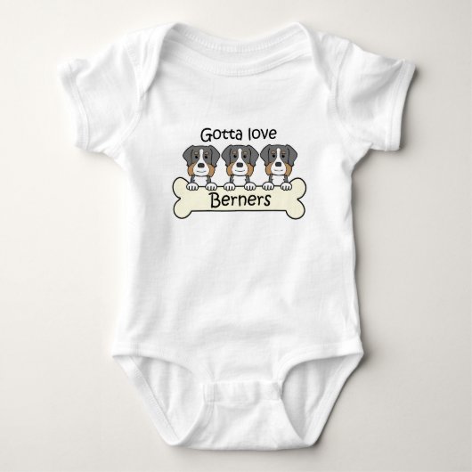 Drie Bernese Mountain Dogs Romper (Voorkant)