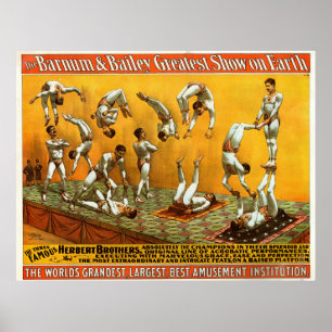 Drie beroemde Herbert Brothers Circus Poster