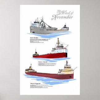 Drie beroemde scheepswrakken geschiedenis poster