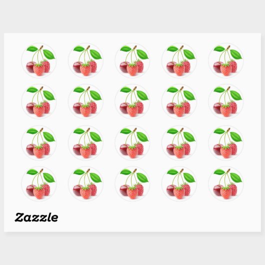 Drie bessen ronde sticker (Vel)