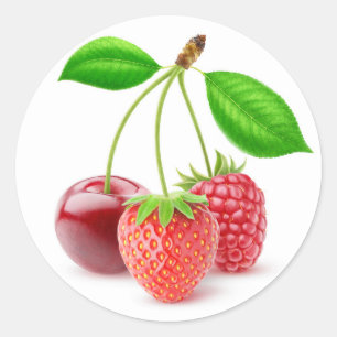 Drie bessen ronde sticker