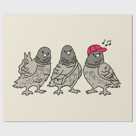 Drie beste vrienden cadeaupapier (Vlak)