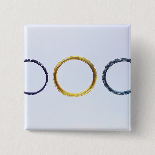 Drie beugels van Mathay-Mesture Vierkante Button 5,1 Cm (Voorkant)