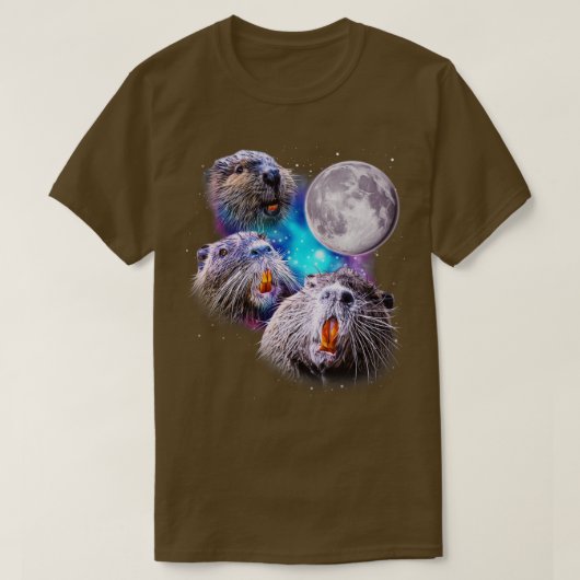 Drie Bevers Howl op de Maan T-shirt (Design voorkant)