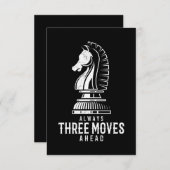 Drie bewegingen voor ik schaak Matt Game Chess Pie Informatiekaartje (Voorkant / Achterkant)