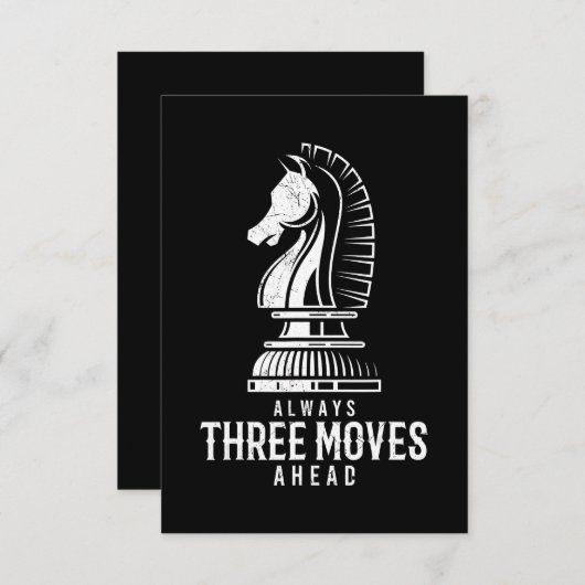 Drie bewegingen voor ik schaak Matt Game Chess Pie Informatiekaartje (Voorkant / Achterkant)