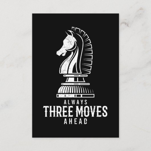 Drie bewegingen voor ik schaak Matt Game Chess Pie Informatiekaartje (Voorkant)