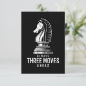Drie bewegingen voor ik schaak Matt Game Chess Pie Informatiekaartje (Staand voorkant)