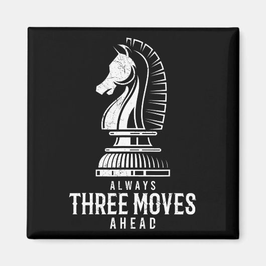 Drie bewegingen voor ik schaak Matt Game Chess Pie Magneet (Voorkant)