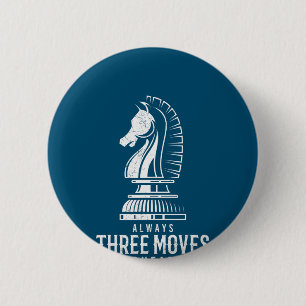 Drie bewegingen voor ik schaak Matt Game Chess Pie Ronde Button 5,7 Cm