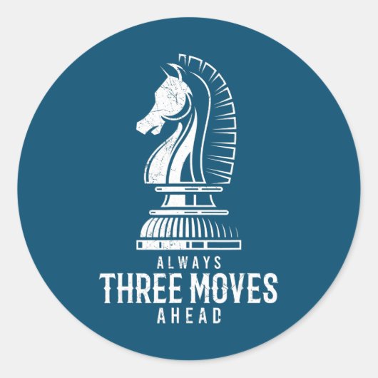 Drie bewegingen voor ik schaak Matt Game Chess Pie Ronde Sticker (Voorkant)