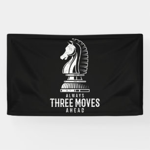 Drie bewegingen voor ik schaak Matt Game Chess Pie Spandoek