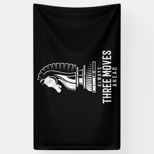 Drie bewegingen voor ik schaak Matt Game Chess Pie Spandoek (Verticaal)