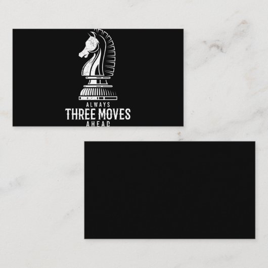Drie bewegingen voor ik schaak Matt Game Chess Pie Visitekaartje (Voorkant / Achterkant)