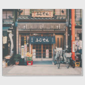 DRIE BICYCLES DIE VOOR DE BOUW WORDEN GEDEELD CADEAUPAPIER (Vlak)