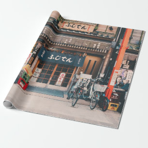 DRIE BICYCLES DIE VOOR DE BOUW WORDEN GEDEELD CADEAUPAPIER