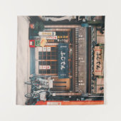 DRIE BICYCLES DIE VOOR DE BOUW WORDEN GEDEELD WANDKLEED (Voorkant (horizontaal))