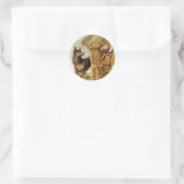 Drie Biggetjes Grote Boze Wolf, Klassiek Sprookje Ronde Sticker (Tas)