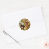 Drie Biggetjes Grote Boze Wolf, Klassiek Sprookje Ronde Sticker (Envelop)