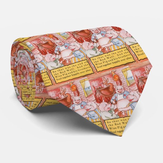 Drie Biggetjes Koken Wolf, Oud Sprookje Stropdas (Opgerold)