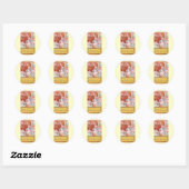Drie Biggetjes Koken Wolf, Vintage Sprookje Ronde Sticker (Vel)