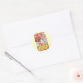 Drie Biggetjes Koken Wolf, Vintage Sprookje Ronde Sticker (Envelop)