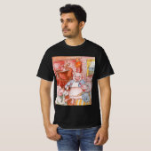 Drie Biggetjes Koken Wolf, Vintage Sprookje T-shirt (Voorkant volledig)