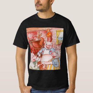 Drie Biggetjes Koken Wolf, Vintage Sprookje T-shirt