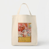 Drie Biggetjes Koken Wolf, Vintage Sprookje Tote Bag (Voorkant)