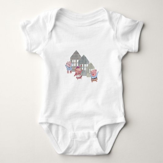 Drie Biggetjes met hun Huizen    Romper (Voorkant)