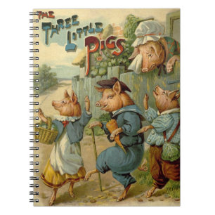 Drie Biggetjes Vintage Sprookje Notitieboek