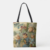 Drie Biggetjes Vintage Sprookje Tote Bag (Achterkant)