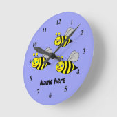 Drie bijen op een blauwe klok van een acrylwand (Hoek)