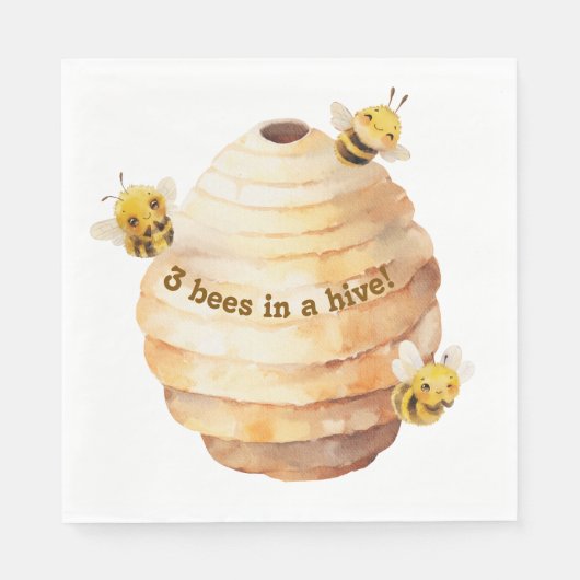 Drie bijen servetten (Voorkant)