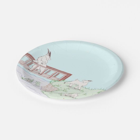 Drie Billy Goats Gruff Papieren Bordje (Gekanteld)